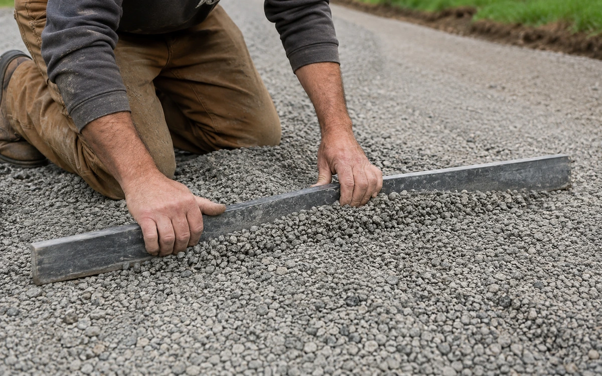 Gravel driveway grading contractor